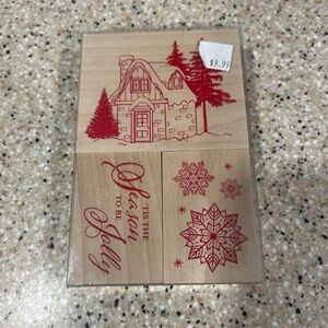Holiday Cottage Wood Stamp Set